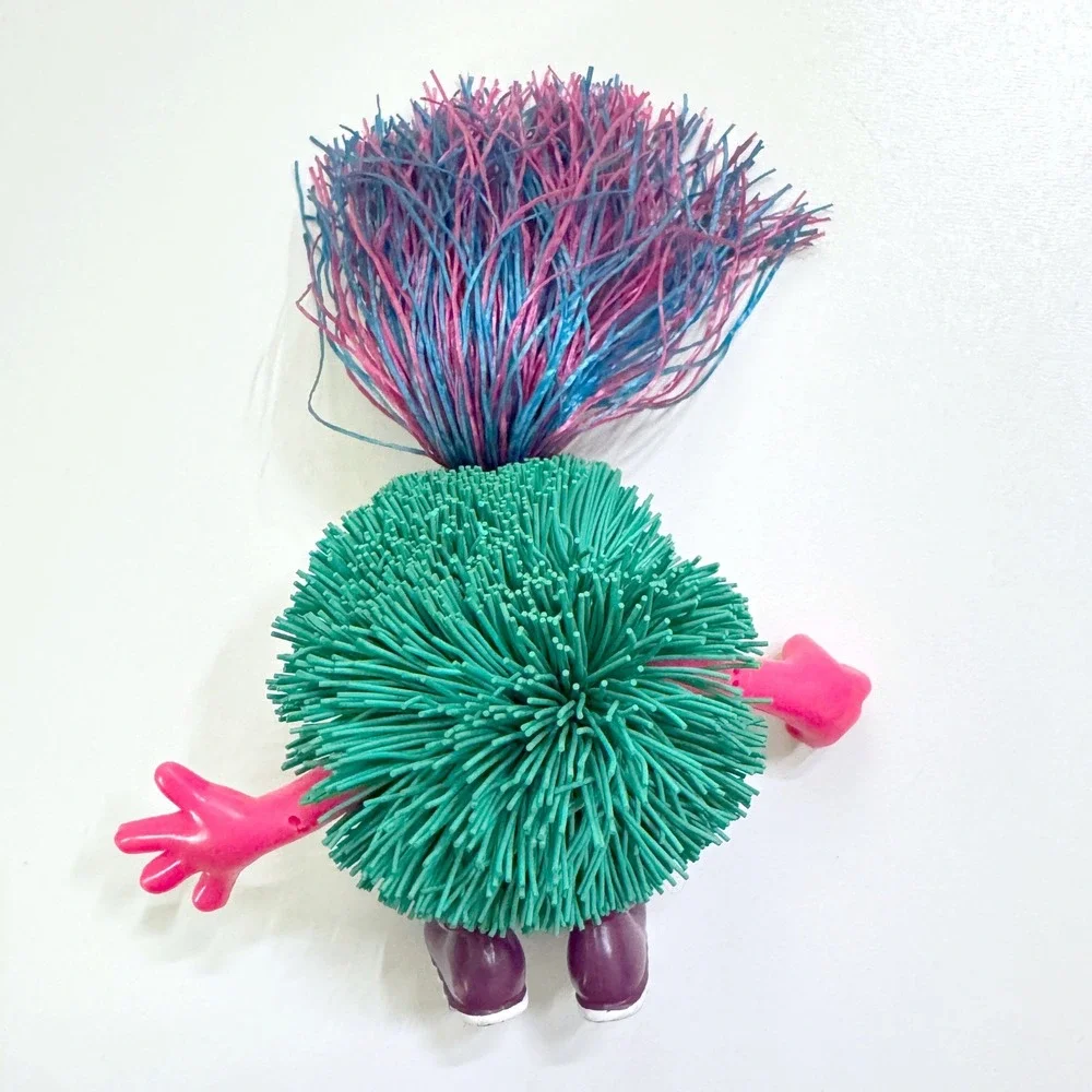 Rare Vintage 90s Odzzon Kooshlings Kids Pink Teal Hair Girl Koosh Lings Bendable